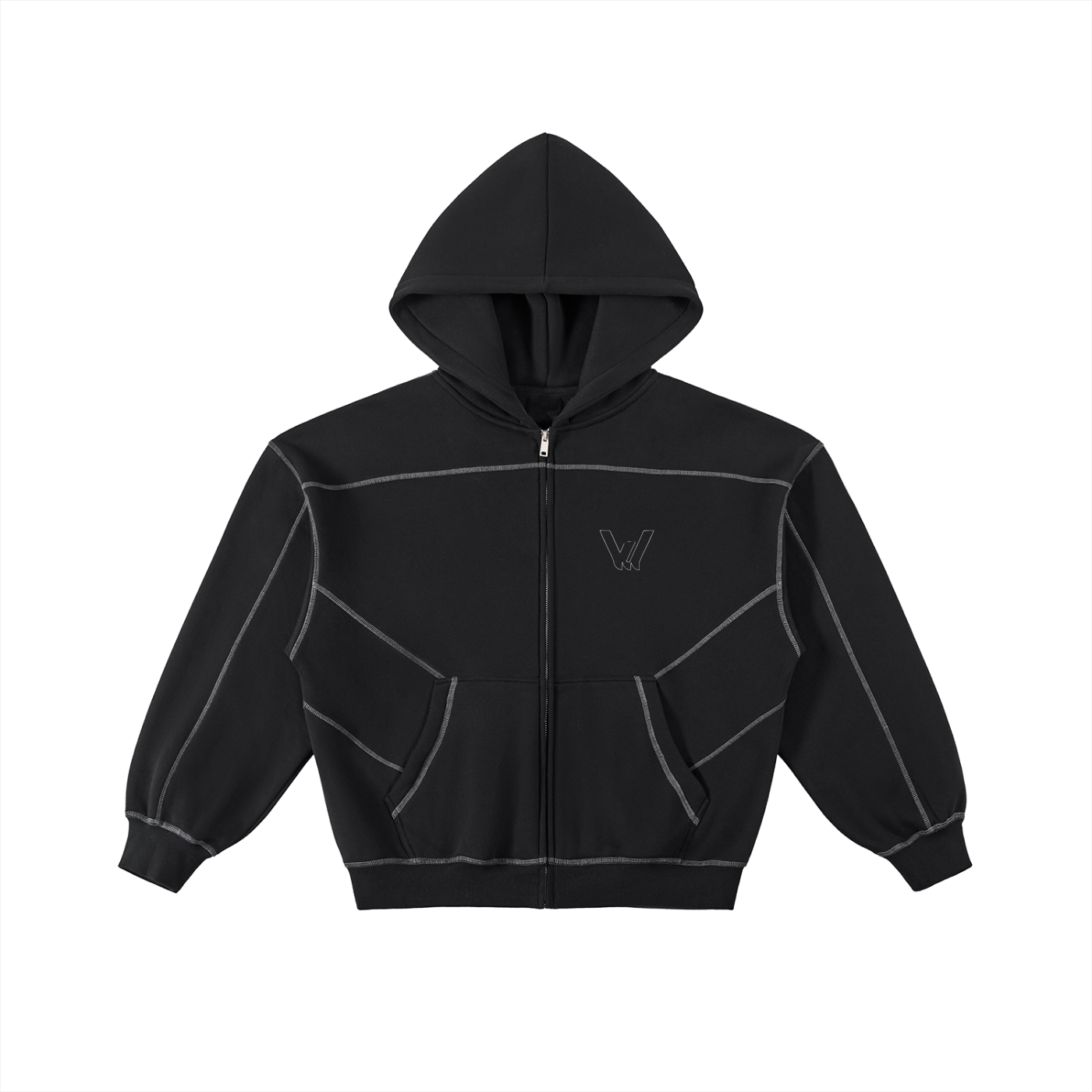 Stitched Fleece Zip Hoodie
