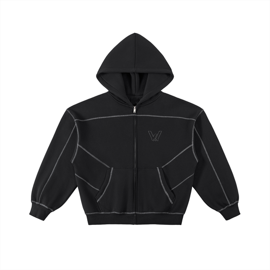 Stitched Fleece Zip Hoodie